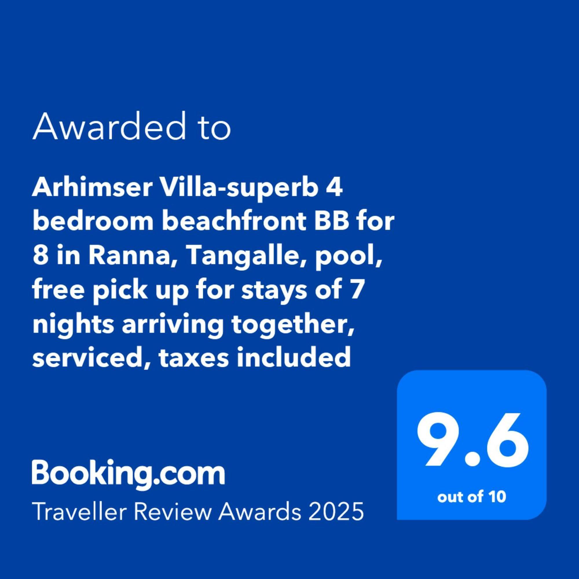 Arhimser Villa-Superb 4 Bedroom Beachfront For 8 In Ranna, Tangalle, Bb, Pool, Free Pick Up For 7 Night Stays Arriving Together, Serviced, Taxes Included Luaran gambar
